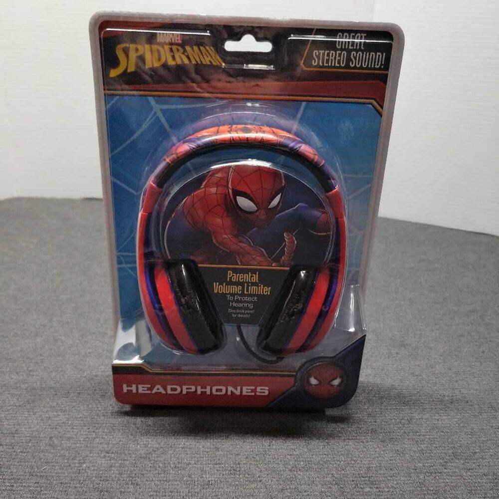 Marvel Spider-Man Kid Headphones Parental Volume Limiter Stereo Sound New Sealed